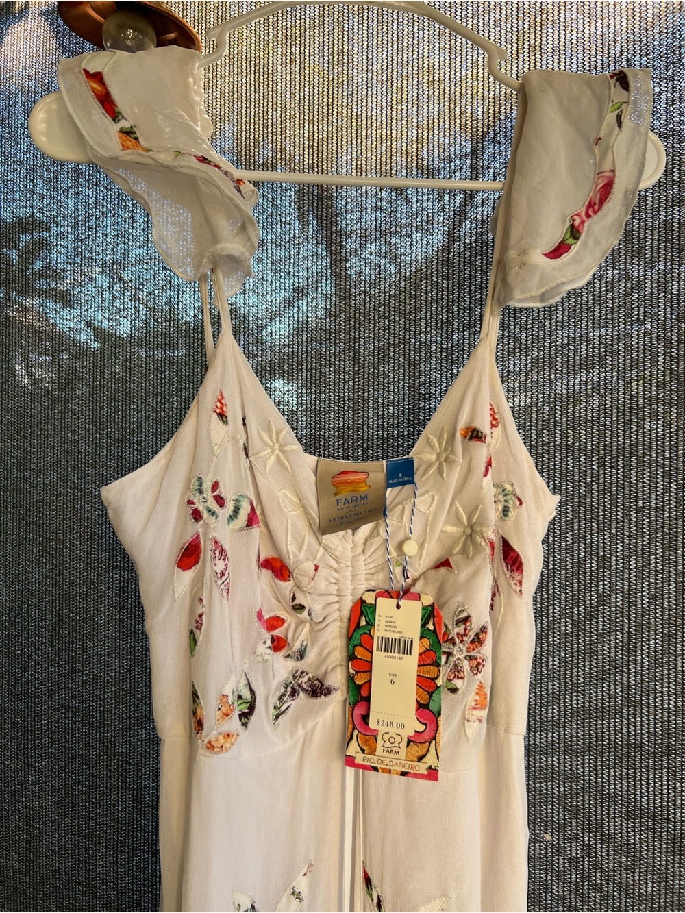 FARM Rio Quintana Maxi Dress with Multicolor Floral Cutouts - Picture 7 of 7